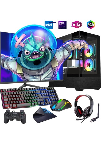 I7 14700F 16GB Ddr4 1tb M2 12GB Arc B580 24" Monitörlü Oyun Bilgisayarı (Gaming Set)