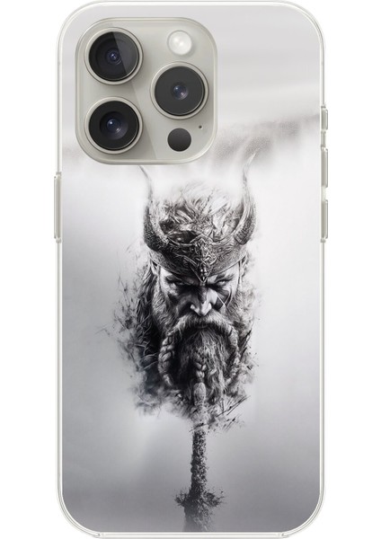 iPhone 16 Pro Max Uyumlu Şeffaf Kılıf Nordic Viking 2 Tasarımlı