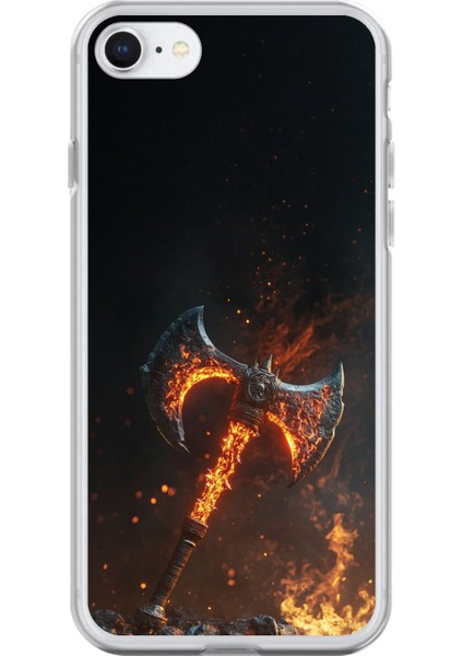iPhone 6 Plus Uyumlu Şeffaf Kılıf Balta Tasarımlı