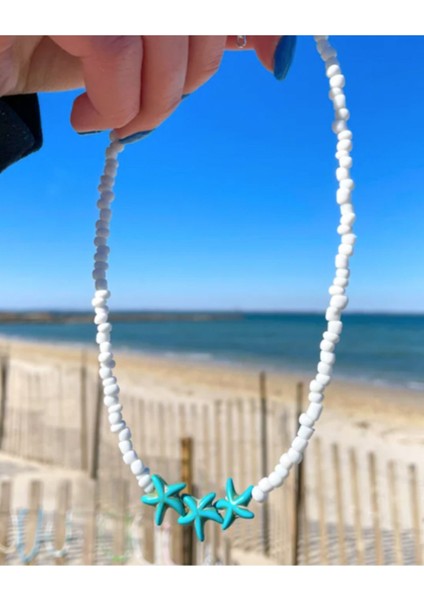 Kadın Deniz Yıldızı Detay Boncuk Kolye