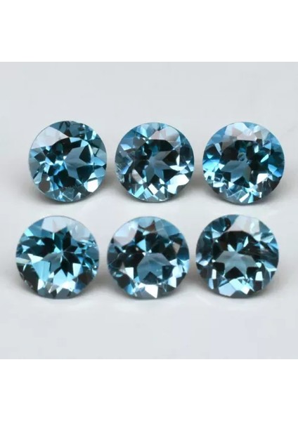 3.27 ct 6pcs Lot Vs 5 mm Round Natural London Blue Topaz Brazil