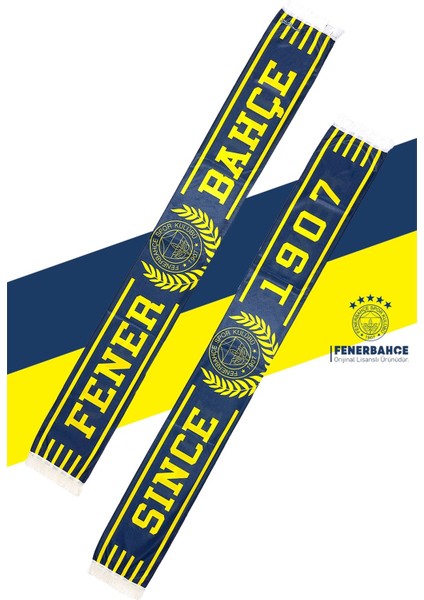 Orijinal Lisanslı Since 1907 Fenerbahçe Şal Atkı Kanarya Baskılı Ahşap Kutulu