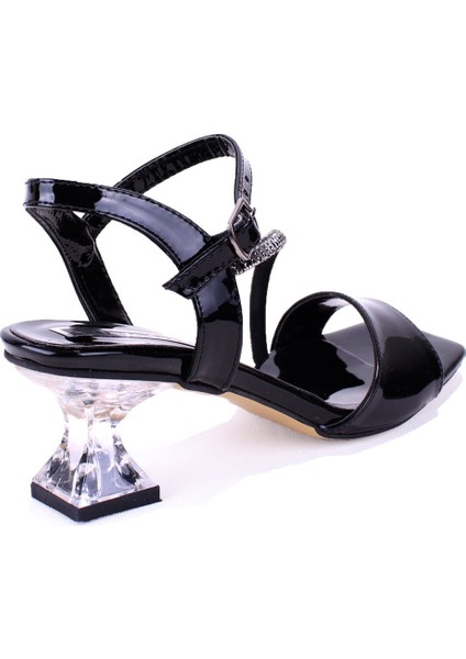 DZA07-1284051 Siyah Ayna Ince Topuklu Abiye Kadın Ayakkabı fırsatları