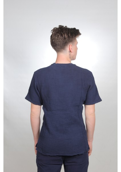 Sıfır Yaka Yıkamalı Taşlamalı Kısa Kollu Erkek T-Shirt modelleri