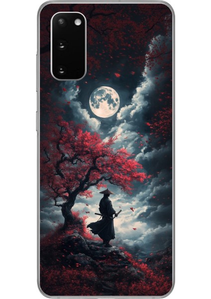 Samsung Galaxy S20+ Uyumlu Şeffaf Kılıf Japon Samuray 2 Tasarımlı