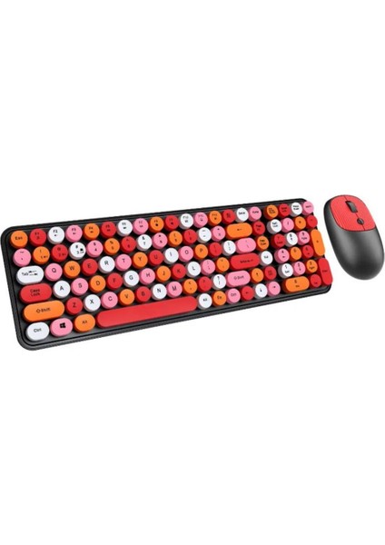 2.4ghz Kablosuz Retro Klavye ve Mouse Seti, Tak Çalıştır Tüm Cihazlara Uyumlu Klavye Mouse Seti