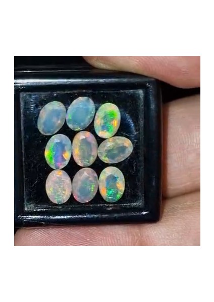 4.31 ct 7X5 mm Oval Faceted 9pcs Natural Ethiopian Opal