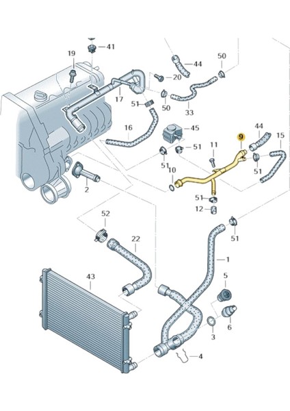 Vw Passat B5 1997-2000 1.6 Arm Motor Su Soğutma Borusu 06B121065AC