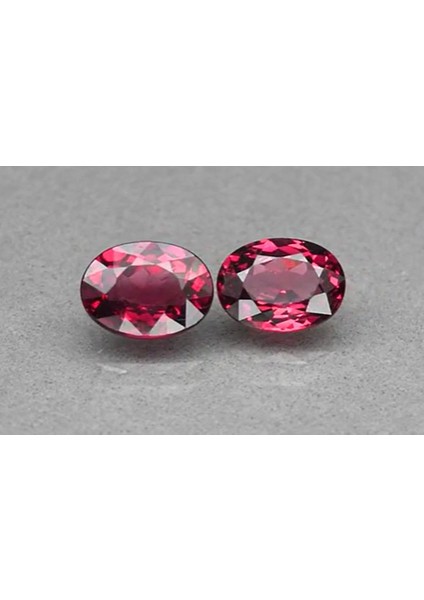 Pair 2PCS/3.54 ct T.w Oval Natural Pinkish Purple Rhodolite Garnet, Madagascar