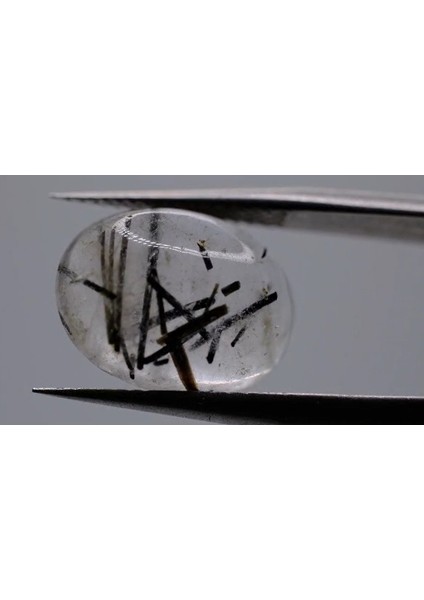 6.74 ct 14.9X11 mm Oval Natural Black Rutilated Quartz