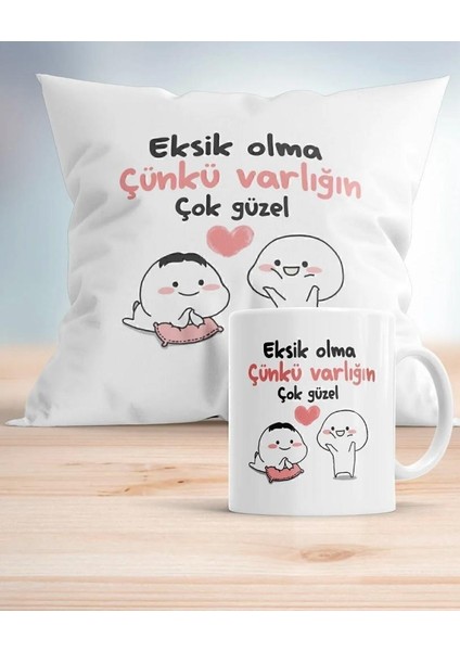 Özel Baskılı Hediyelik Yastık Bardak Seti