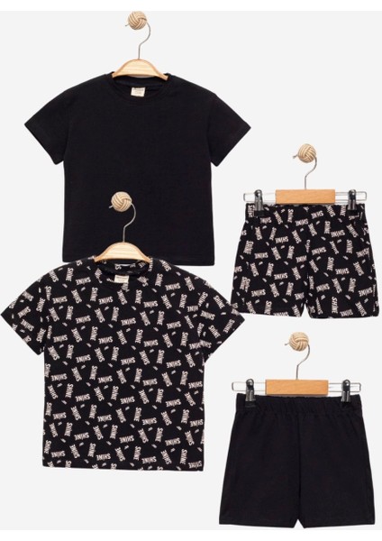 Unısex Likralı Desenli Alt-Üst Takım Set - Çocuk Giyim