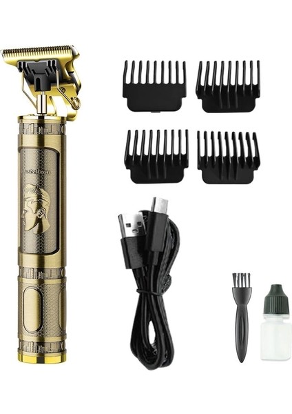 PS-033 Çelik Kasa Profesyonel T-Bıçak Saç Sakal Ense ve Çizim Tıraş Makinesi