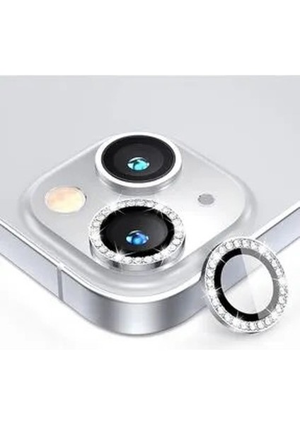 Iphone 13 / 13 Mini Uyumlu Parlak Taşlı Kamera Lens Koruyucu