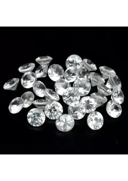 31PCS Lot 5.10 ct T.w Round Brilliant Natural White Zircon Gentle Heat Cambodia