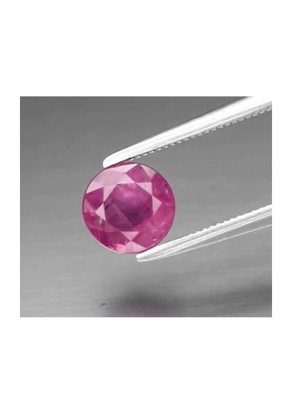 1.08 ct 6.17 mm Round Purplish Red Ruby Gemstone Mozambique Heated