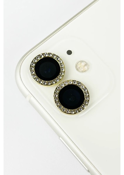 Iphone 11 - 12- 12 Mini Uyumlu Parlak Taşlı Kamera Lens Koruyucu