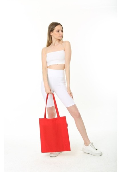 Baskısız Bez Çanta 35X40 Kulplu Kırmızı 6 Adet fırsatları