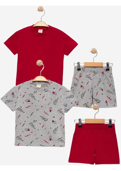 Unısex Likralı Desenli Alt-Üst Takım Set - Çocuk Giyim