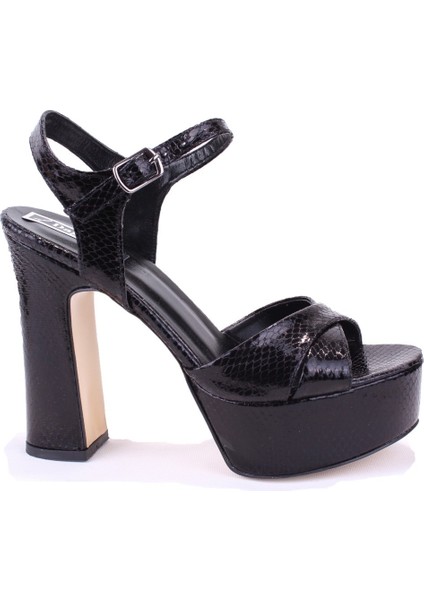 DZA07-337350 Siyah Tek Bant Platform Topuklu Kadın Ayakkabı fiyatları