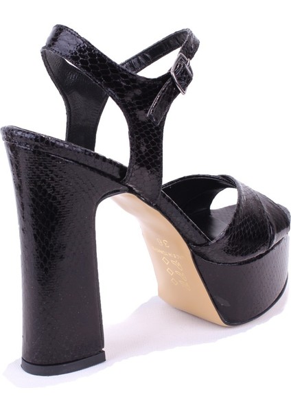 DZA07-337350 Siyah Tek Bant Platform Topuklu Kadın Ayakkabı fırsatları