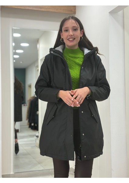 Iki Yanı Cepli, Fermuarlı, Önü ve Cepleri Düğme Detalı, Astarlı Suni Deri Mont modelleri