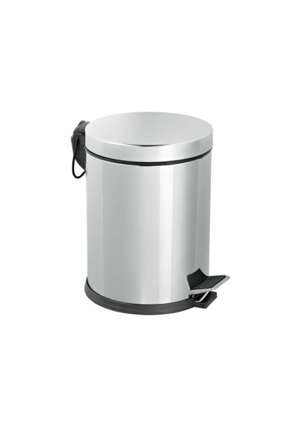 Pedallı 8 lt Krom Metal Çöp Kovası (4989)