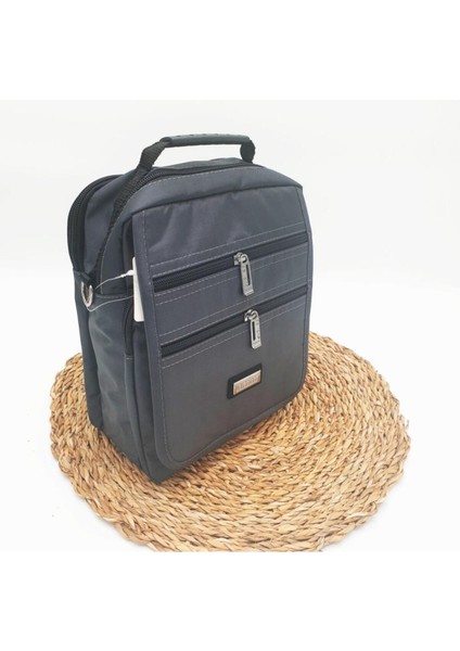 Büyük Boy Erkek El Çantası, Yatay Fermuarlı, Gri Renk, Şık ve Kullanışlı indirimleri