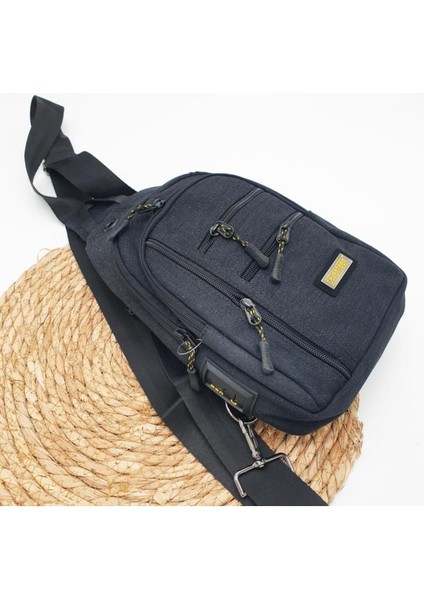 Orta Boy Kanvas Erkek Çanta, El ve Omuz Taşıma, Siyah, Modern ve Şık Tasarım fiyatları