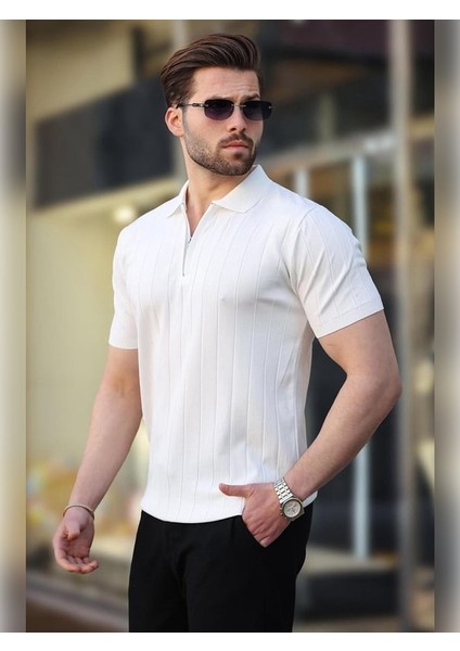 Fermuarlı Triko Tshırt