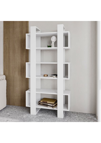 Inarch Dizayn Milano Kitaplık, Raflı Kitaplık, Kütüphane, Çalışma Odası, Ev-Ofis, Beyaz
