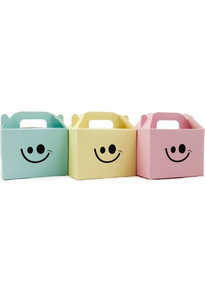 🎁 Baskılı Emoji Kutu 3’lü Set | 14 x 10 cm | Eğlenceli Hediye ve Organizasyon Kutusu 😊✨