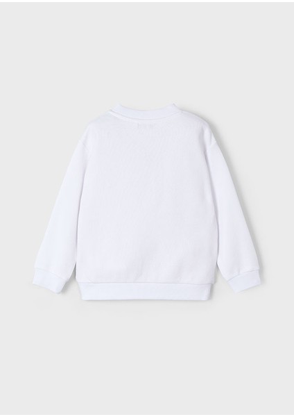 04-10 Yaş Erkek Çocuk Mayoral Üç Boyutlu Sweat - Beyaz modelleri