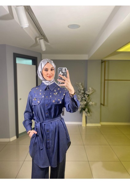 Taşlı Kot Tunik
