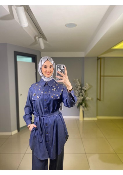 Taşlı Kot Tunik