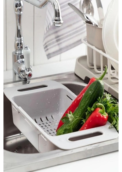 Uzayıp Kısalabilen Ayarlanabilir Plastik Lavabo Mutfak Süzgeci
