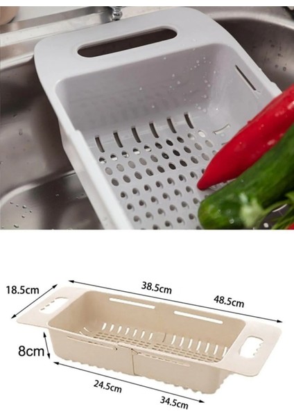 Uzayıp Kısalabilen Ayarlanabilir Plastik Lavabo Mutfak Süzgeci