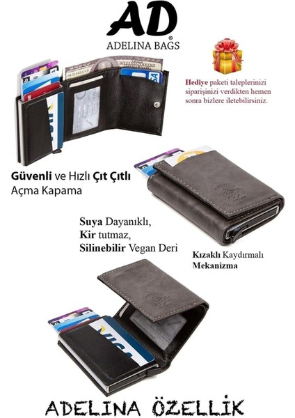 Şık gri suni deri el ve omuz çanta ile mekanizmalı kartlık seti indirimleri