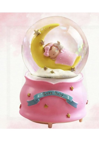 Ay Bebek Gift Moon Kar Küre Işıklı 100MM Püskürtmeli 15 x 10 cm Cam Sulu Poliserin Wireless 1 Adet fiyatları
