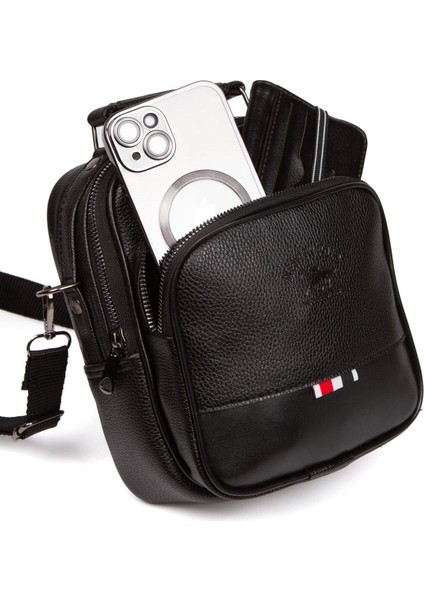 Şık siyah deri el ve omuz çanta ile mekanizmalı kartlık seti, küçük boy modelleri