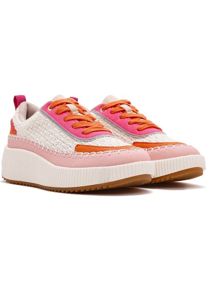 Kadın Çok Renkli Bağcıklı Kalın Tabanlı Örgülü Sneaker 25SFD43086F