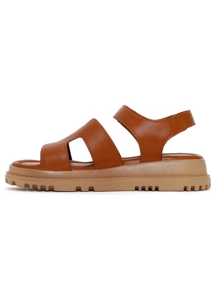 Kadın Taba Deri Comfort Sandalet 25SFD300218