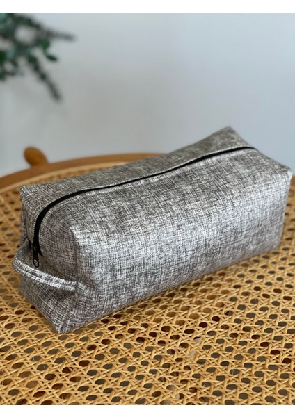 Gri Kalemlik , Makyaj Çantası ,düzenleyici Astarlı Büyük Boy modelleri