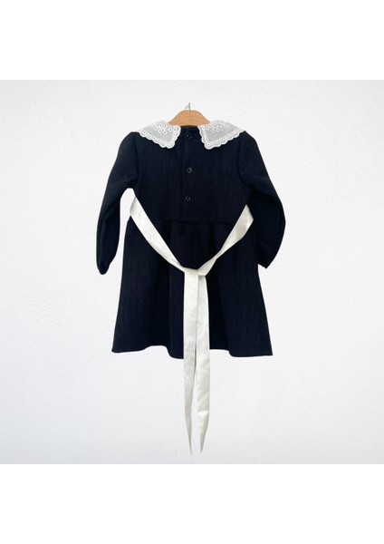 Dantel Yakalı Kız Çocuk Elbise – Siyah indirimleri