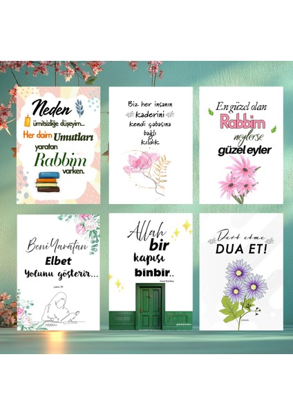 6'lı Islami Motto Kartlar