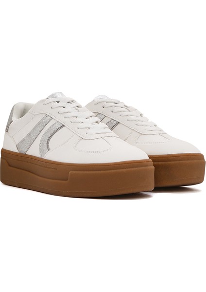Kadın Beyaz Bağcıklı Kalın Tabanlı Sneaker 25SFD430714