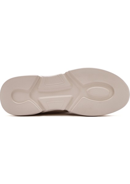 Kadın Bej Bağcıklı Kalın Tabanlı Sneaker 25SFD431114