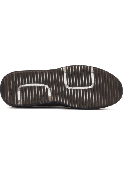 Erkek Vizon Bağcıklı Kalın Tabanlı Deri Casual Sneaker 25SFD640810