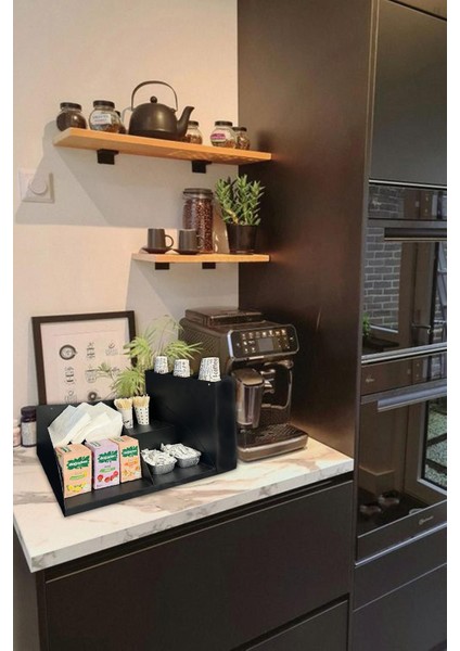 Çay ve kahve bardaklık organizer seti, şık ve fonksiyonel metal tasarım fırsatları