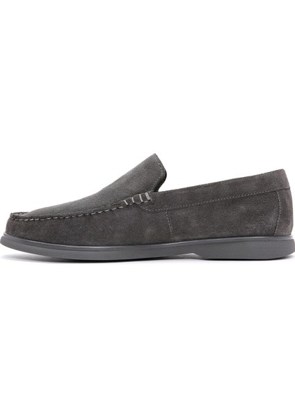 Fly Erkek Gri Süet Deri Loafer 25SFD631010